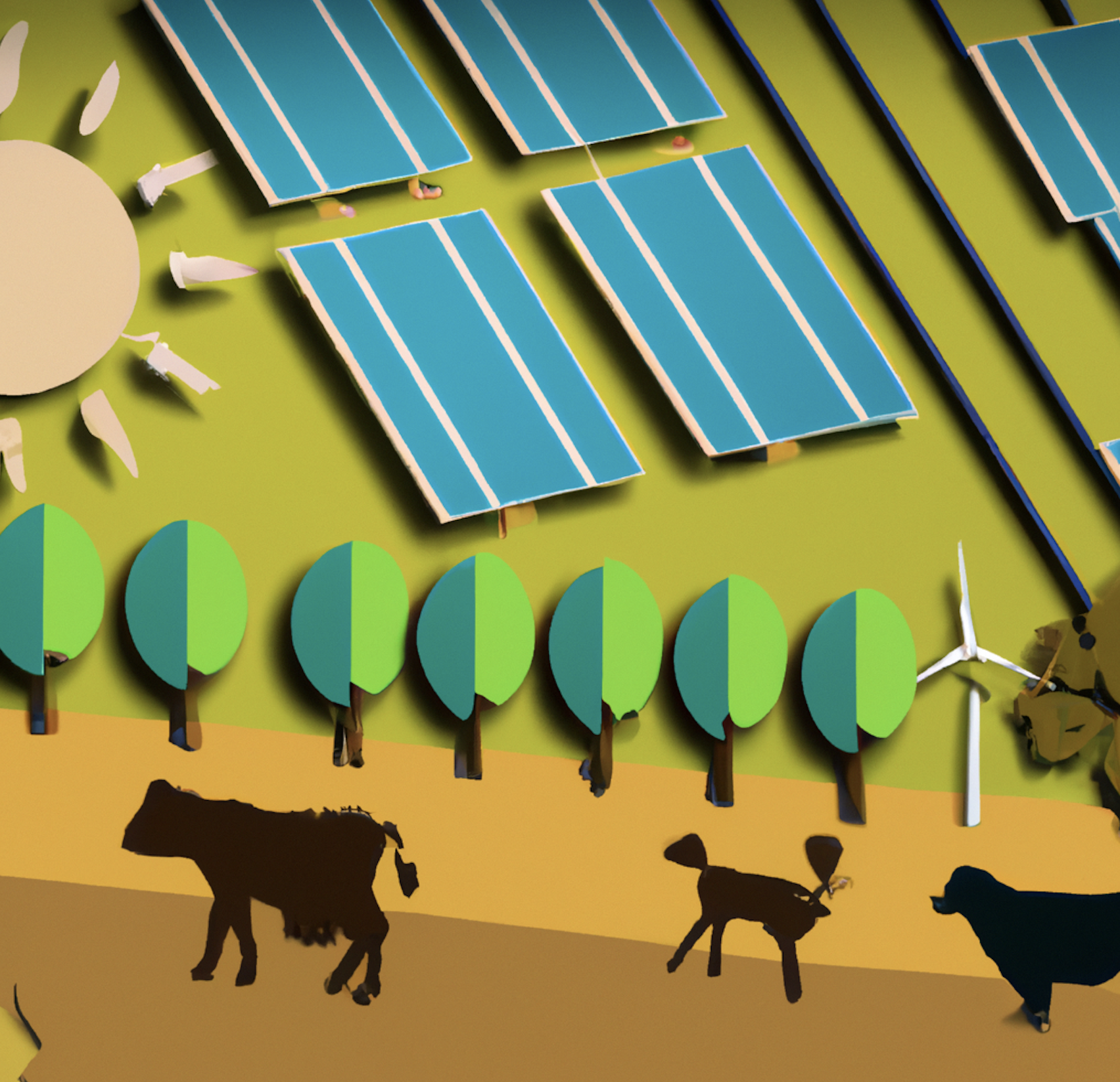 Image of Farmland with Solar Panels